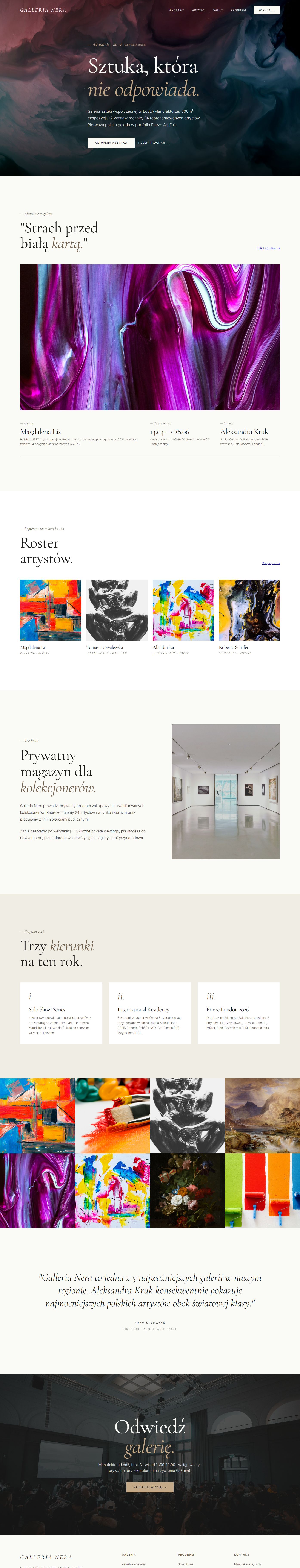 Galleria — pełny widok strony