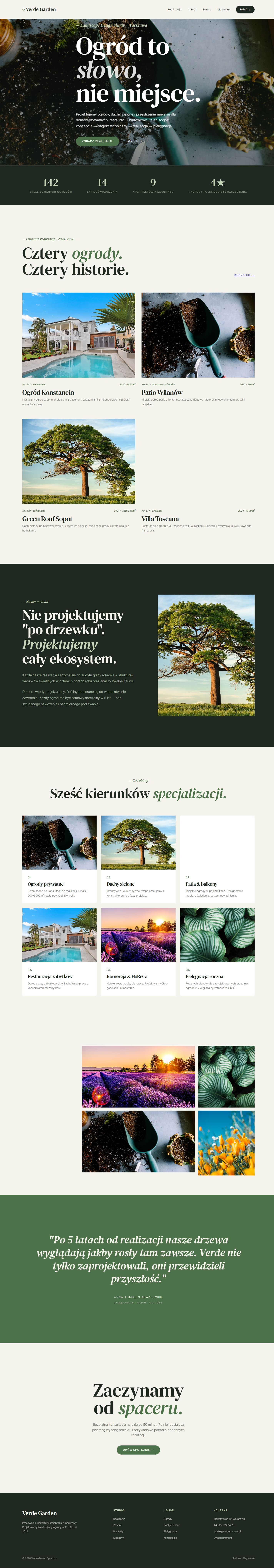 Verde Garden — pełny widok strony